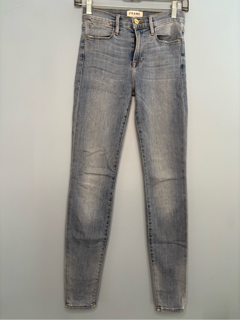 FRAME Le High Skinny Jeans Light Blue Wash Women's Size 24 Ankle Slim Stretch